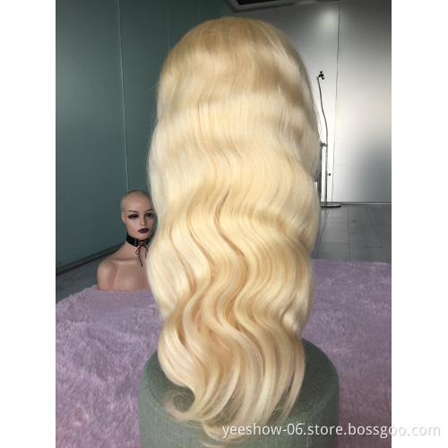indian virgin glueless blonde roots silk top human hair for mens 30 inch 613 hd raw full lace wig